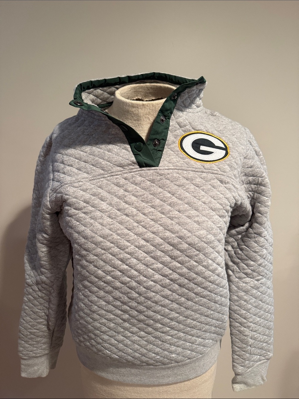 Green Bay Packers Quilted Snap-Placket Pullover